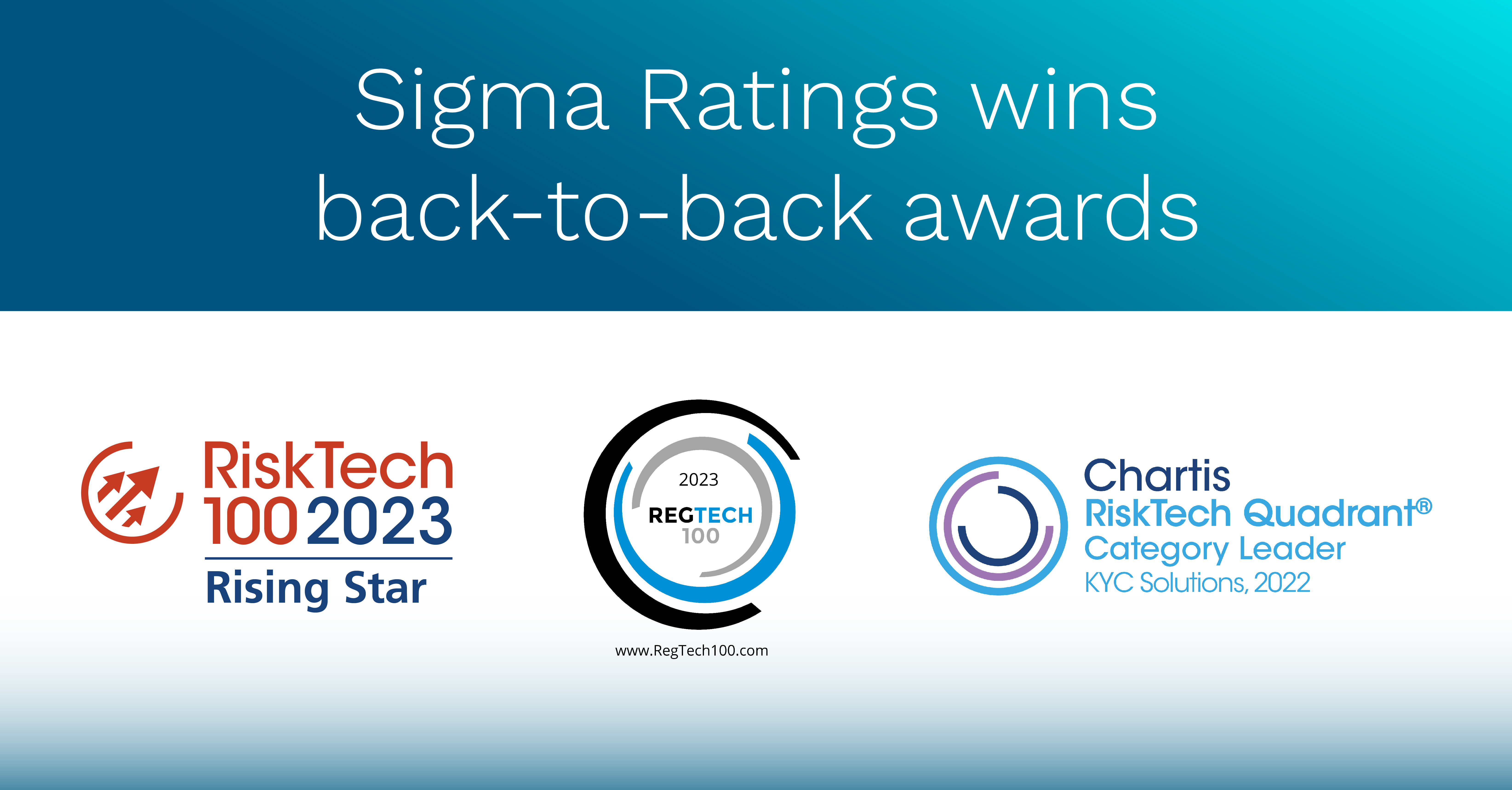 Sigma Ratings recognized on RegTech100 and as a KYC Leader by Chartis